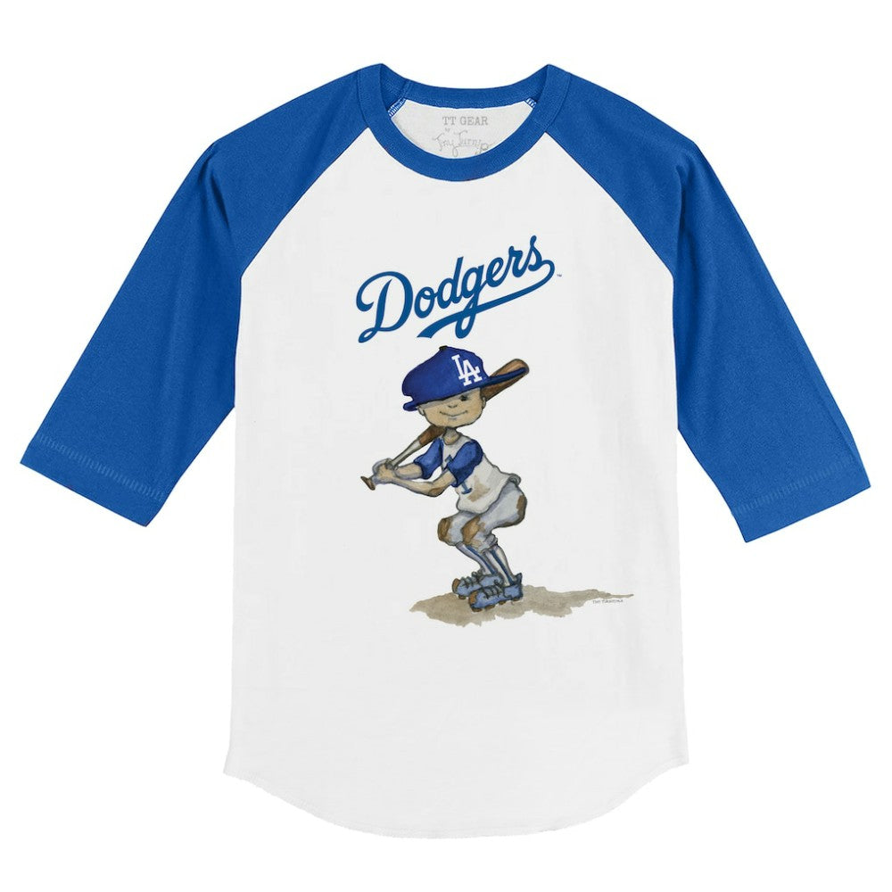 MLB Los Angeles Dodgers Tiny Turnip Youth Slugger 3/4-Sleeve Raglan T-Shirt