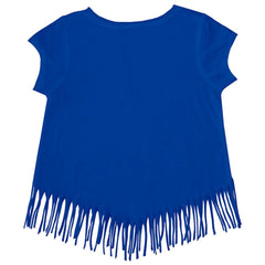 MLB Chicago Cubs Tiny Turnip Girls Youth Stacked Fringe T-Shirt