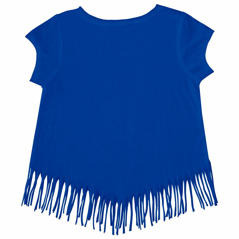 MLB Kansas City Royals Tiny Turnip Girls Youth Stacked Fringe T-Shirt