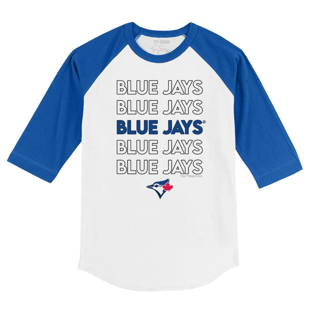 MLB Toronto Blue Jays Tiny Turnip Youth Stacked 3/4-Sleeve Raglan T-Shirt