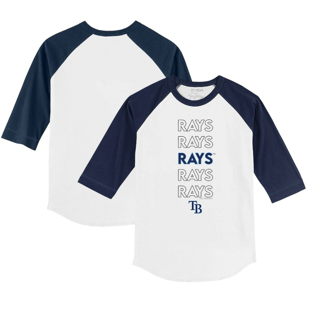 MLB Tampa Bay Rays Tiny Turnip Youth Stacked 3/4-Sleeve Raglan T-Shirt