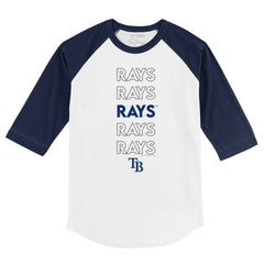 MLB Tampa Bay Rays Tiny Turnip Youth Stacked 3/4-Sleeve Raglan T-Shirt