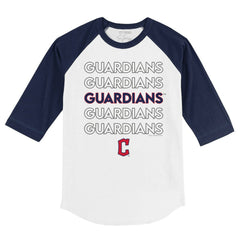MLB Cleveland Guardians Tiny Turnip Youth Stacked 3/4-Sleeve Raglan T-Shirt