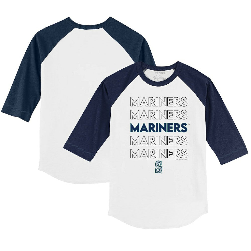 MLB Seattle Mariners Tiny Turnip Youth Stacked 3/4-Sleeve Raglan T-Shirt