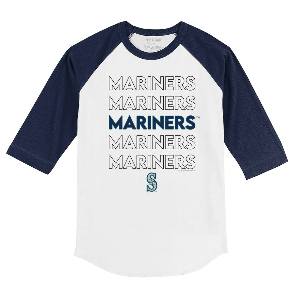 MLB Seattle Mariners Tiny Turnip Youth Stacked 3/4-Sleeve Raglan T-Shirt