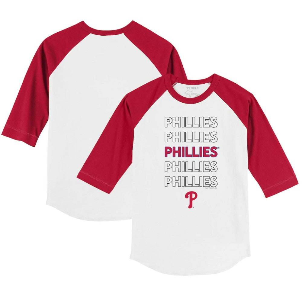 MLB Philadelphia Phillies Tiny Turnip Youth Stacked 3/4-Sleeve Raglan T-Shirt