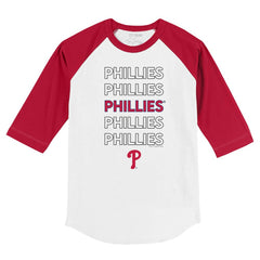 MLB Philadelphia Phillies Tiny Turnip Youth Stacked 3/4-Sleeve Raglan T-Shirt