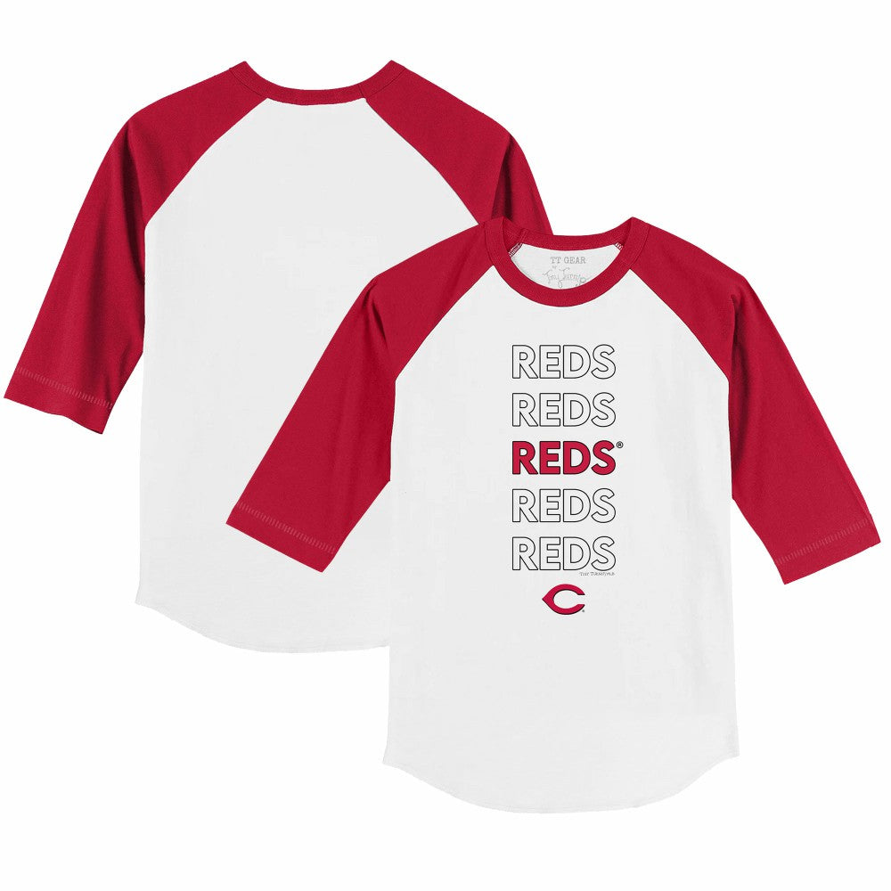 MLB Cincinnati Reds Tiny Turnip Youth Stacked 3/4-Sleeve Raglan T-Shirt