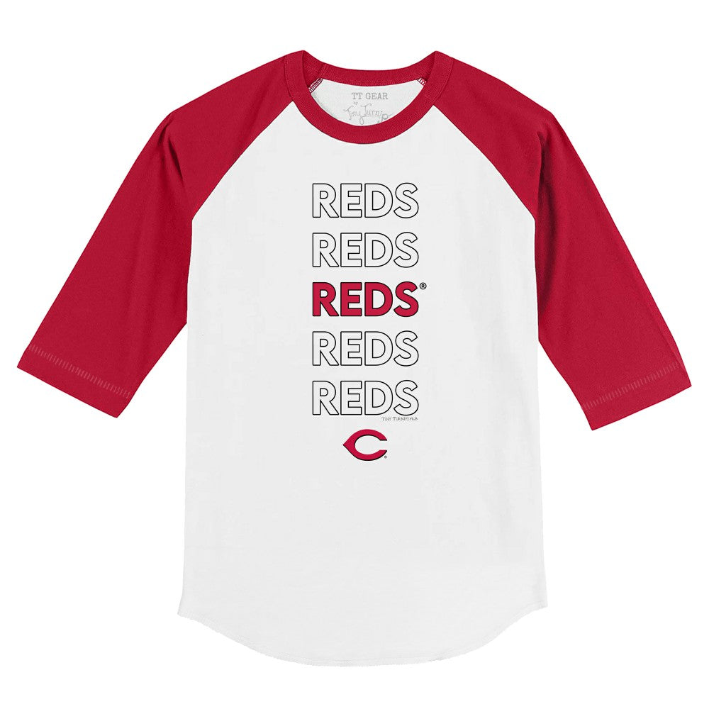 MLB Cincinnati Reds Tiny Turnip Youth Stacked 3/4-Sleeve Raglan T-Shirt
