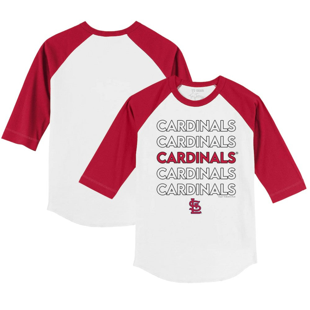 MLB St. Louis Cardinals Tiny Turnip Youth Stacked 3/4-Sleeve Raglan T-Shirt