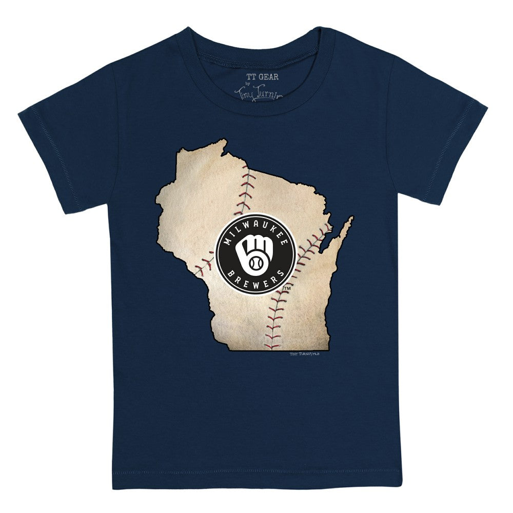 MLB Milwaukee Brewers Tiny Turnip Youth State Outline T-Shirt