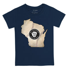 MLB Milwaukee Brewers Tiny Turnip Youth State Outline T-Shirt