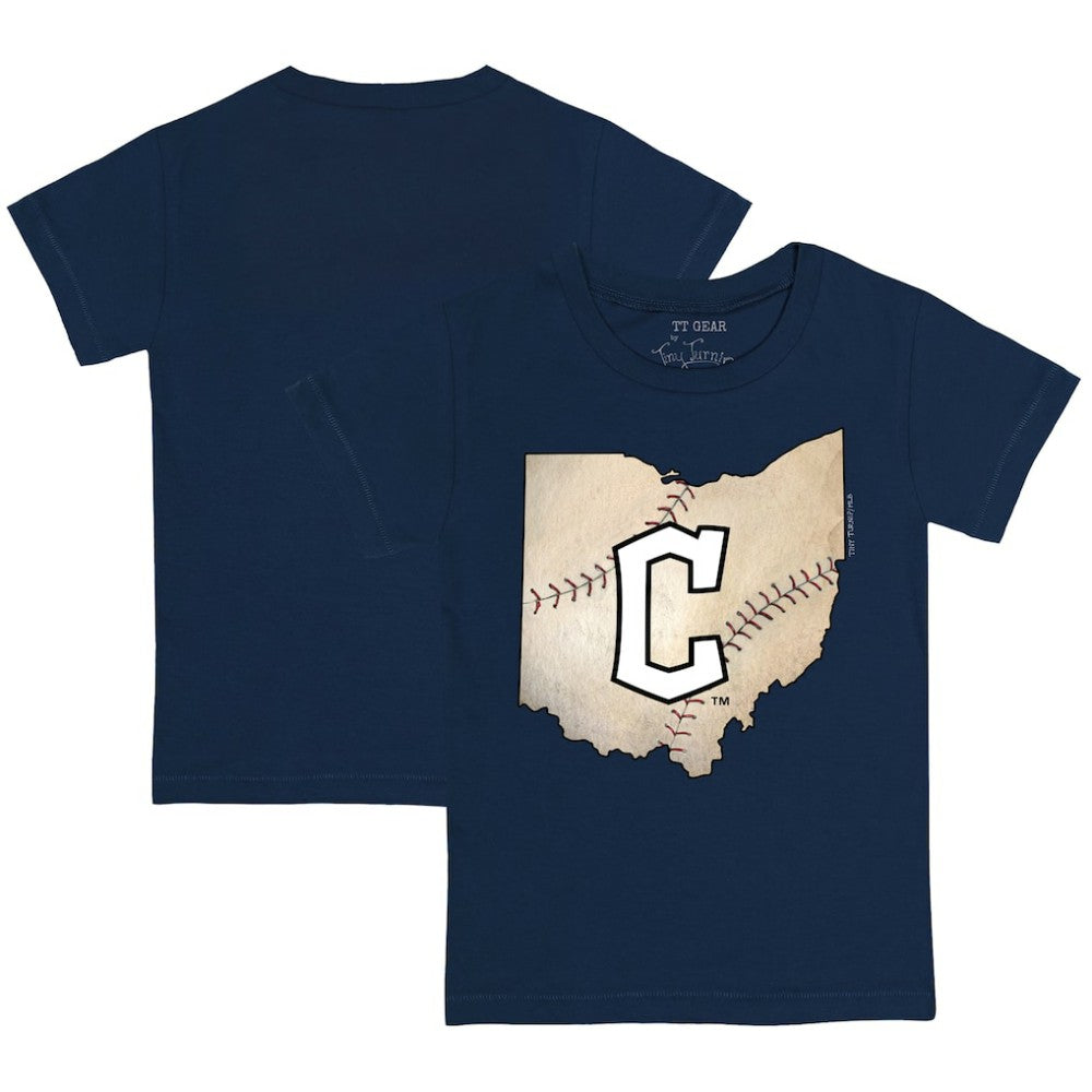 MLB Cleveland Guardians Tiny Turnip Youth State Outline T-Shirt