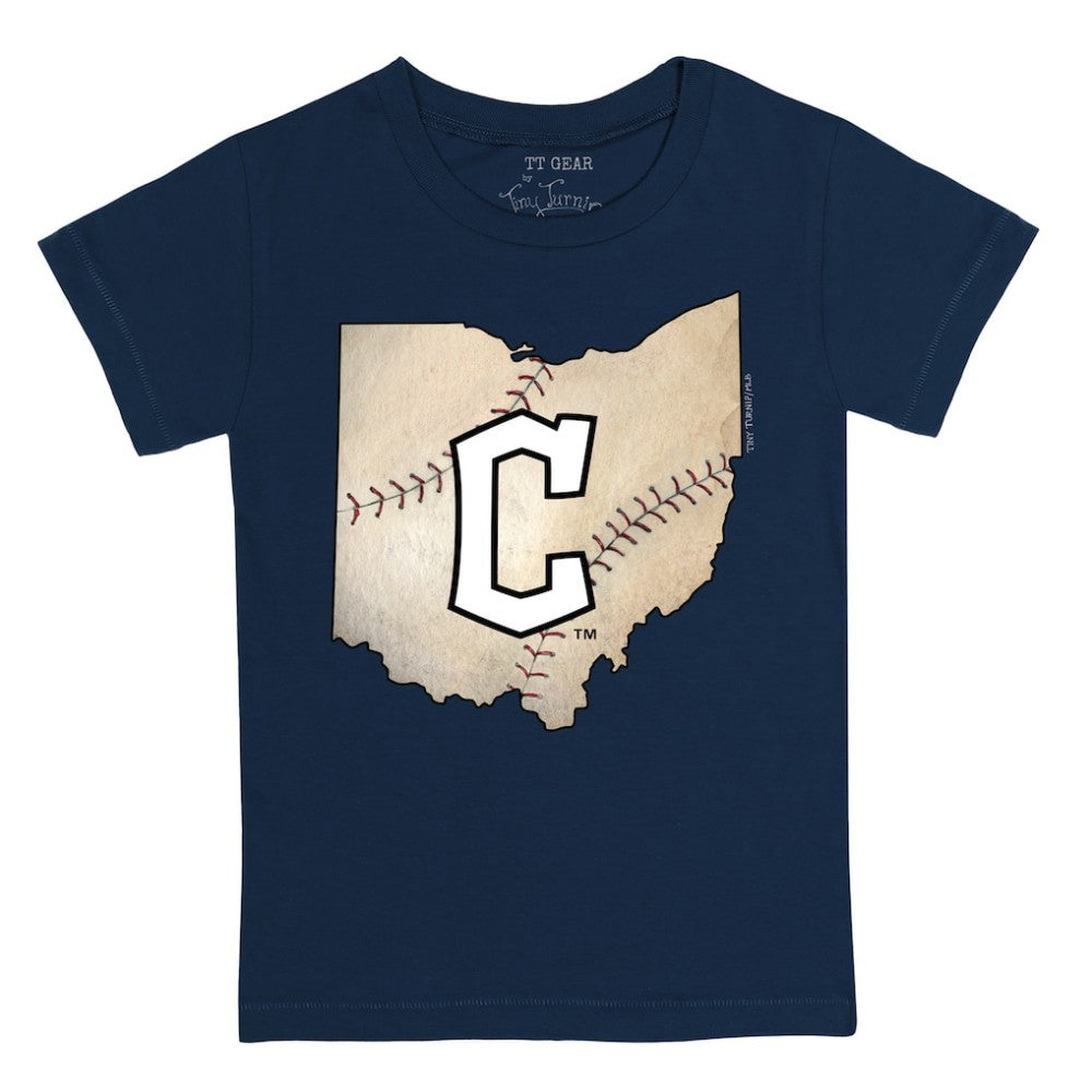 MLB Cleveland Guardians Tiny Turnip Youth State Outline T-Shirt