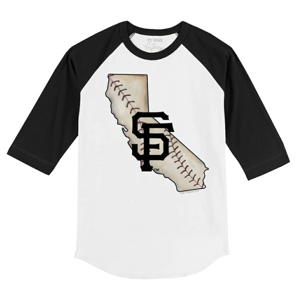 MLB San Francisco Giants Tiny Turnip Youth State Outline 3/4-Sleeve Raglan T-Shirt