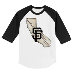 MLB San Francisco Giants Tiny Turnip Youth State Outline 3/4-Sleeve Raglan T-Shirt