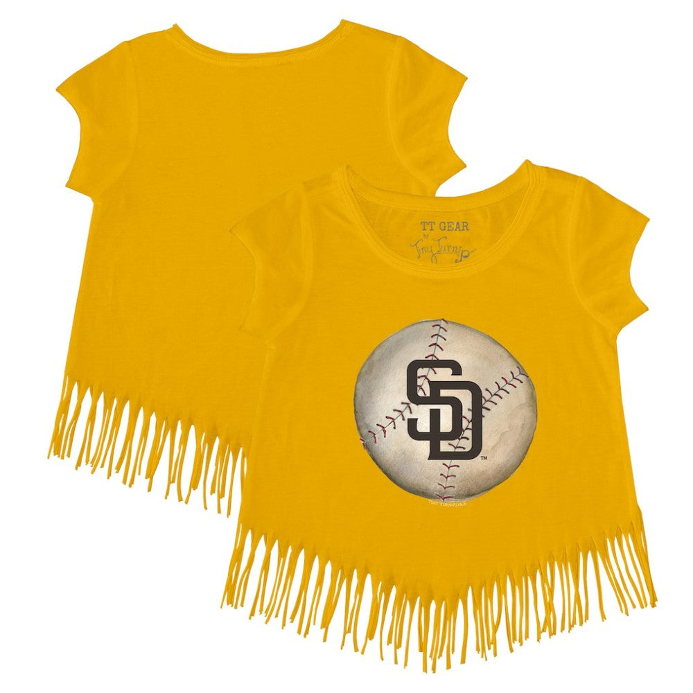 MLB San Diego Padres Tiny Turnip Girls Youth Stitched Baseball Fringe T-Shirt