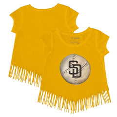 MLB San Diego Padres Tiny Turnip Girls Youth Stitched Baseball Fringe T-Shirt