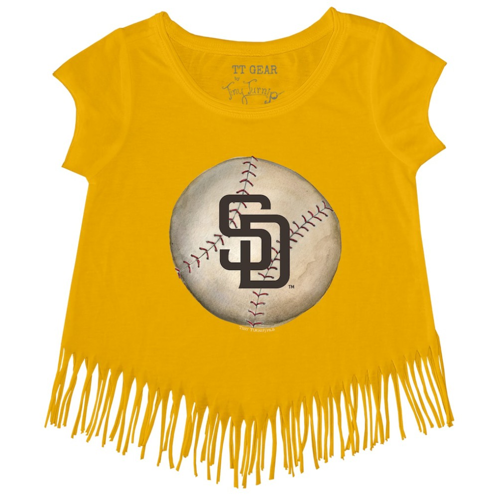 MLB San Diego Padres Tiny Turnip Girls Youth Stitched Baseball Fringe T-Shirt