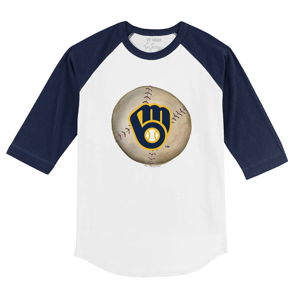 MLB Milwaukee Brewers Tiny Turnip Youth Stitched Baseball 3/4-Sleeve Raglan T-Shirt