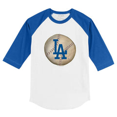 MLB Los Angeles Dodgers Tiny Turnip Youth Stitched Baseball 3/4-Sleeve Raglan T-Shirt