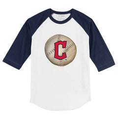 MLB Cleveland Guardians Tiny Turnip Youth Stitched Baseball 3/4-Sleeve Raglan T-Shirt