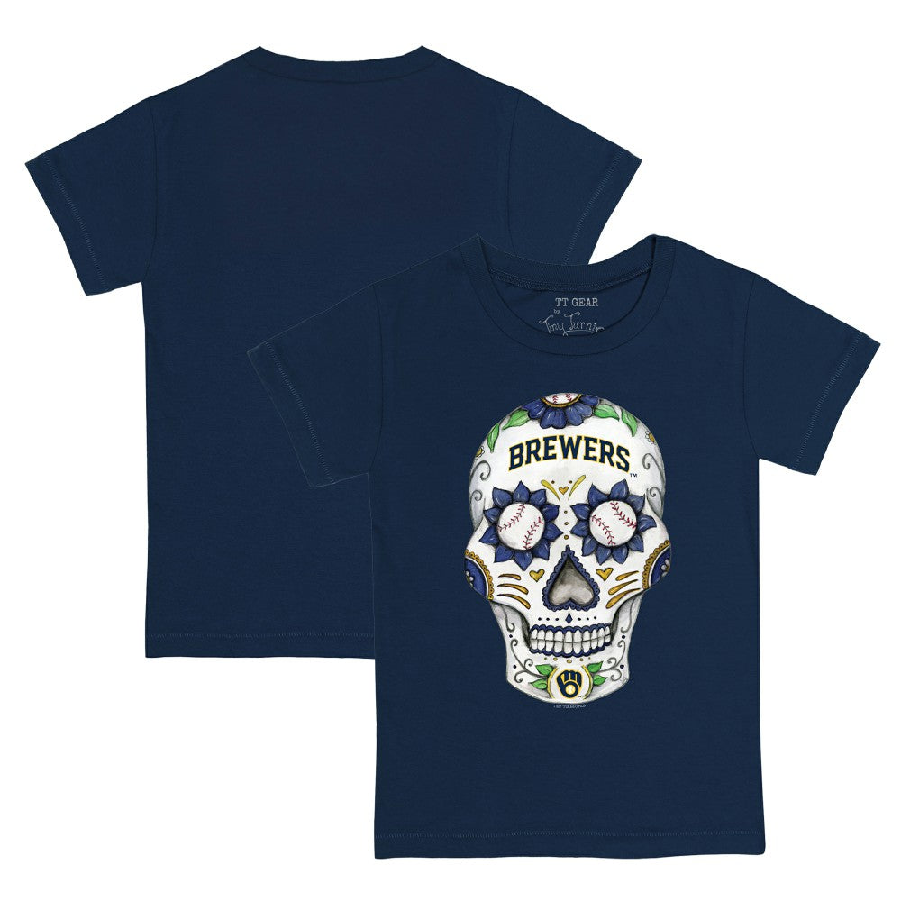 MLB Milwaukee Brewers Tiny Turnip Youth Sugar Skull T-Shirt