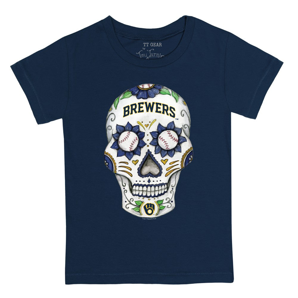 MLB Milwaukee Brewers Tiny Turnip Youth Sugar Skull T-Shirt