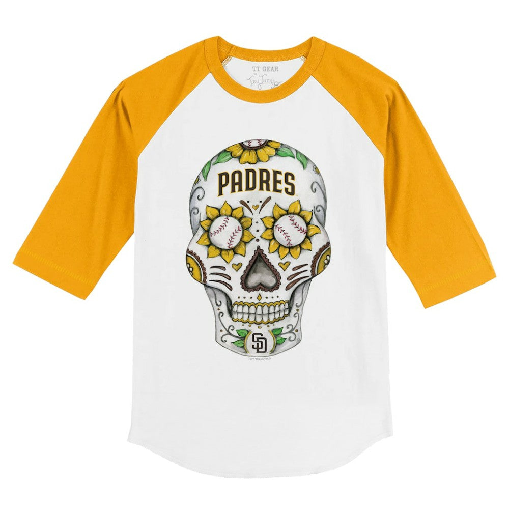 MLB San Diego Padres Tiny Turnip Youth Sugar Skull 3/4-Sleeve Raglan T-Shirt