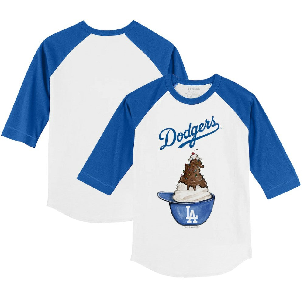 MLB Los Angeles Dodgers Tiny Turnip Youth Sundae Helmet 3/4-Sleeve Raglan T-Shirt