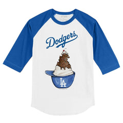 MLB Los Angeles Dodgers Tiny Turnip Youth Sundae Helmet 3/4-Sleeve Raglan T-Shirt