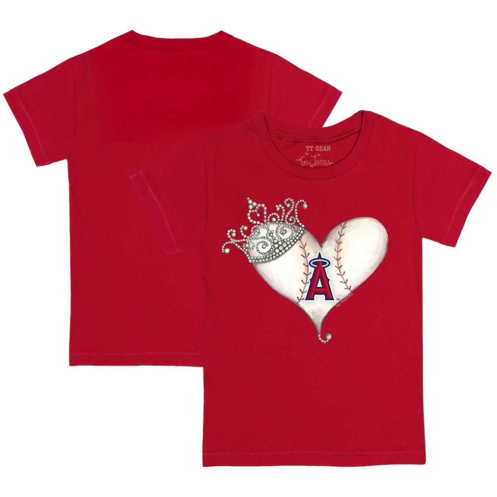 MLB Los Angeles Angels Tiny Turnip Youth Tiara Heart T-Shirt