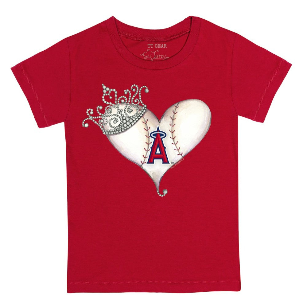 MLB Los Angeles Angels Tiny Turnip Youth Tiara Heart T-Shirt