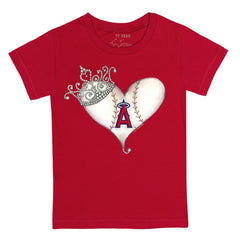 MLB Los Angeles Angels Tiny Turnip Youth Tiara Heart T-Shirt