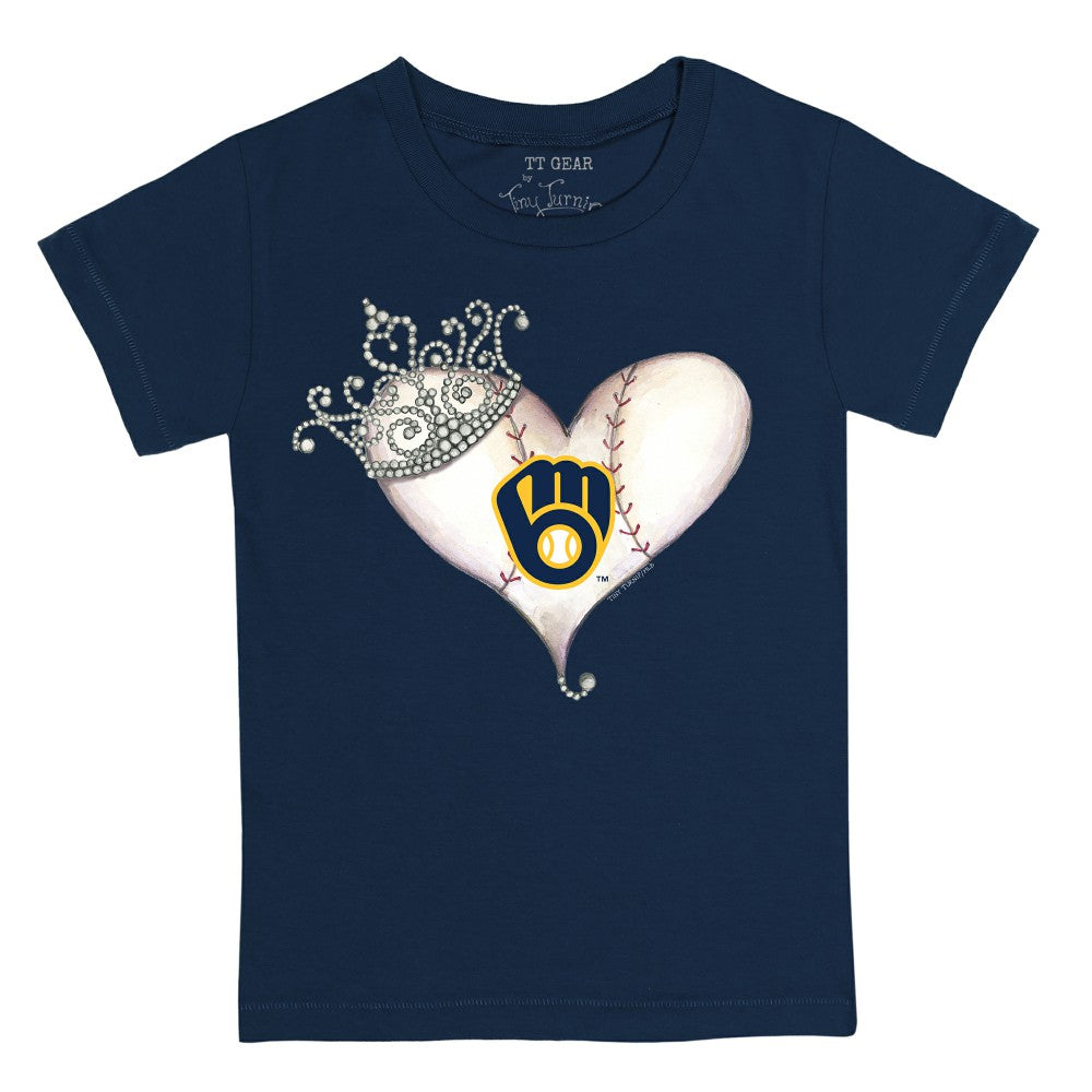 MLB Milwaukee Brewers Tiny Turnip Youth Tiara Heart T-Shirt