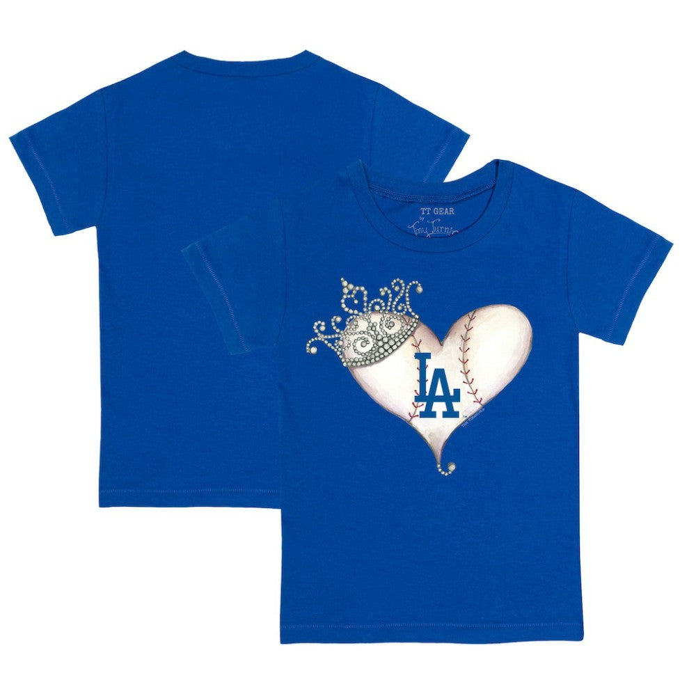 MLB Los Angeles Dodgers Tiny Turnip Youth Tiara Heart T-Shirt