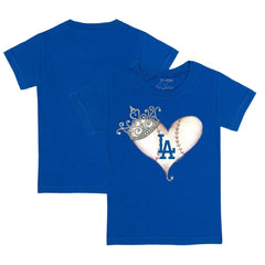 MLB Los Angeles Dodgers Tiny Turnip Youth Tiara Heart T-Shirt