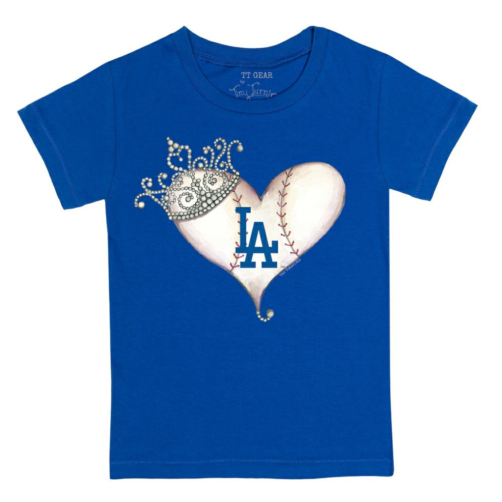 MLB Los Angeles Dodgers Tiny Turnip Youth Tiara Heart T-Shirt