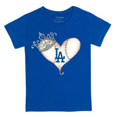 MLB Los Angeles Dodgers Tiny Turnip Youth Tiara Heart T-Shirt