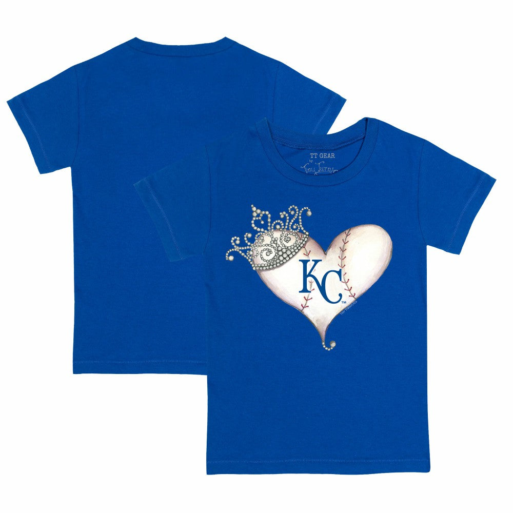 MLB Kansas City Royals Tiny Turnip Youth Tiara Heart T-Shirt