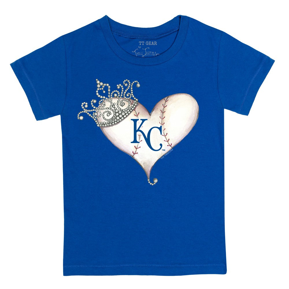 MLB Kansas City Royals Tiny Turnip Youth Tiara Heart T-Shirt