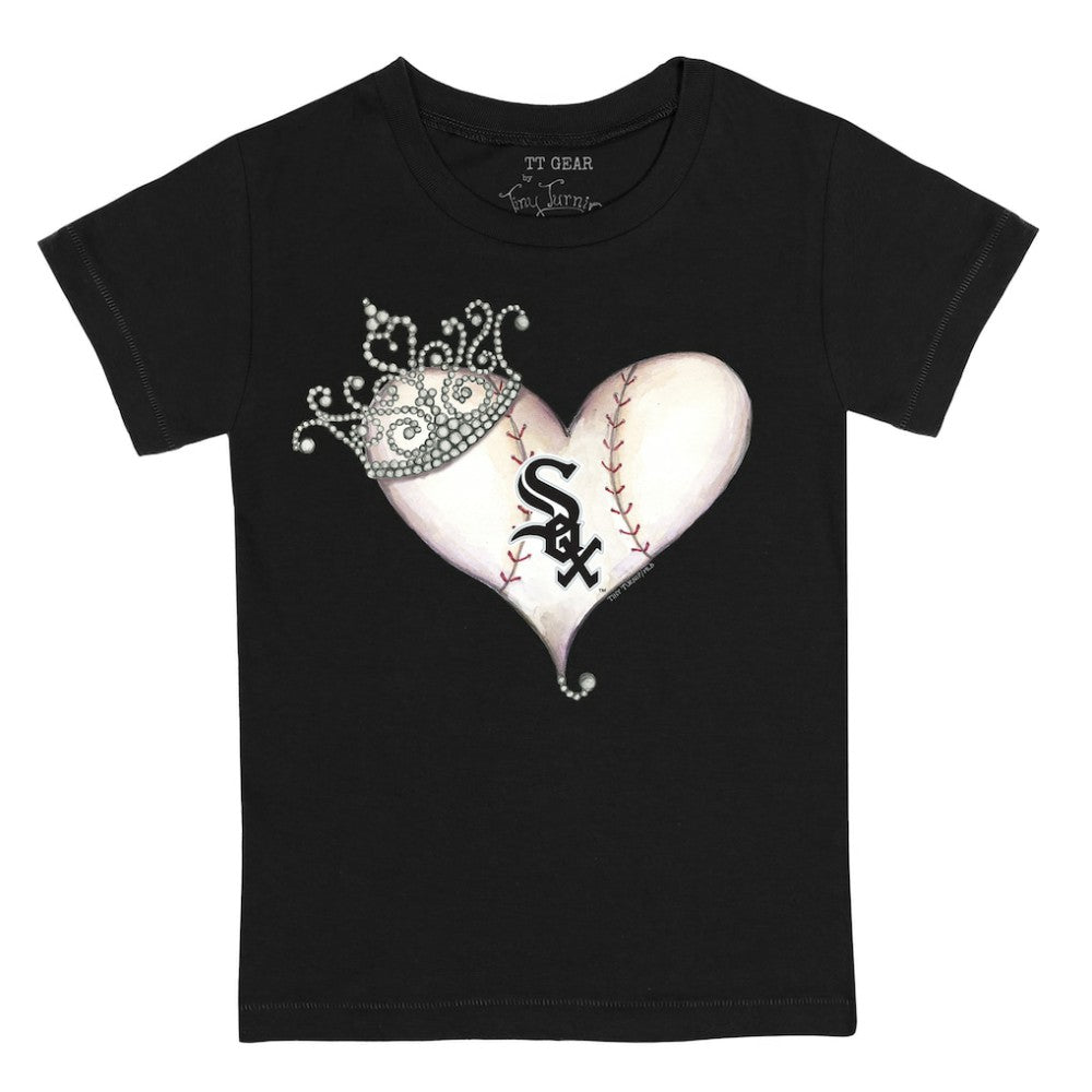 MLB Chicago White Sox Tiny Turnip Youth Tiara Heart T-Shirt