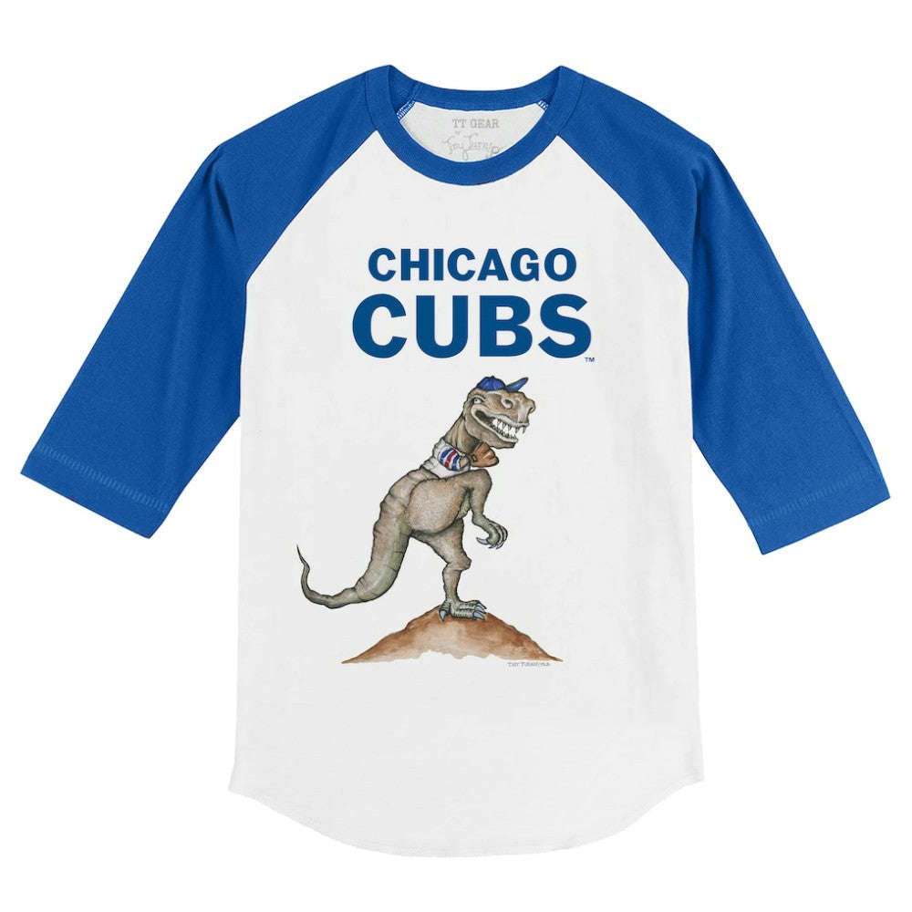 MLB Chicago Cubs Tiny Turnip Youth TT Rex 3/4-Sleeve Raglan T-Shirt