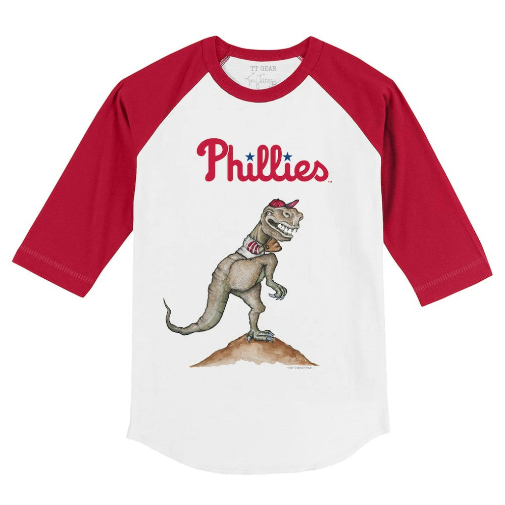 MLB Philadelphia Phillies Tiny Turnip Youth TT Rex 3/4-Sleeve Raglan T-Shirt