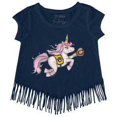 MLB Milwaukee Brewers Tiny Turnip Girls Youth Unicorn Fringe T-Shirt