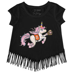 MLB Baltimore Orioles Tiny Turnip Girls Youth Unicorn Fringe T-Shirt