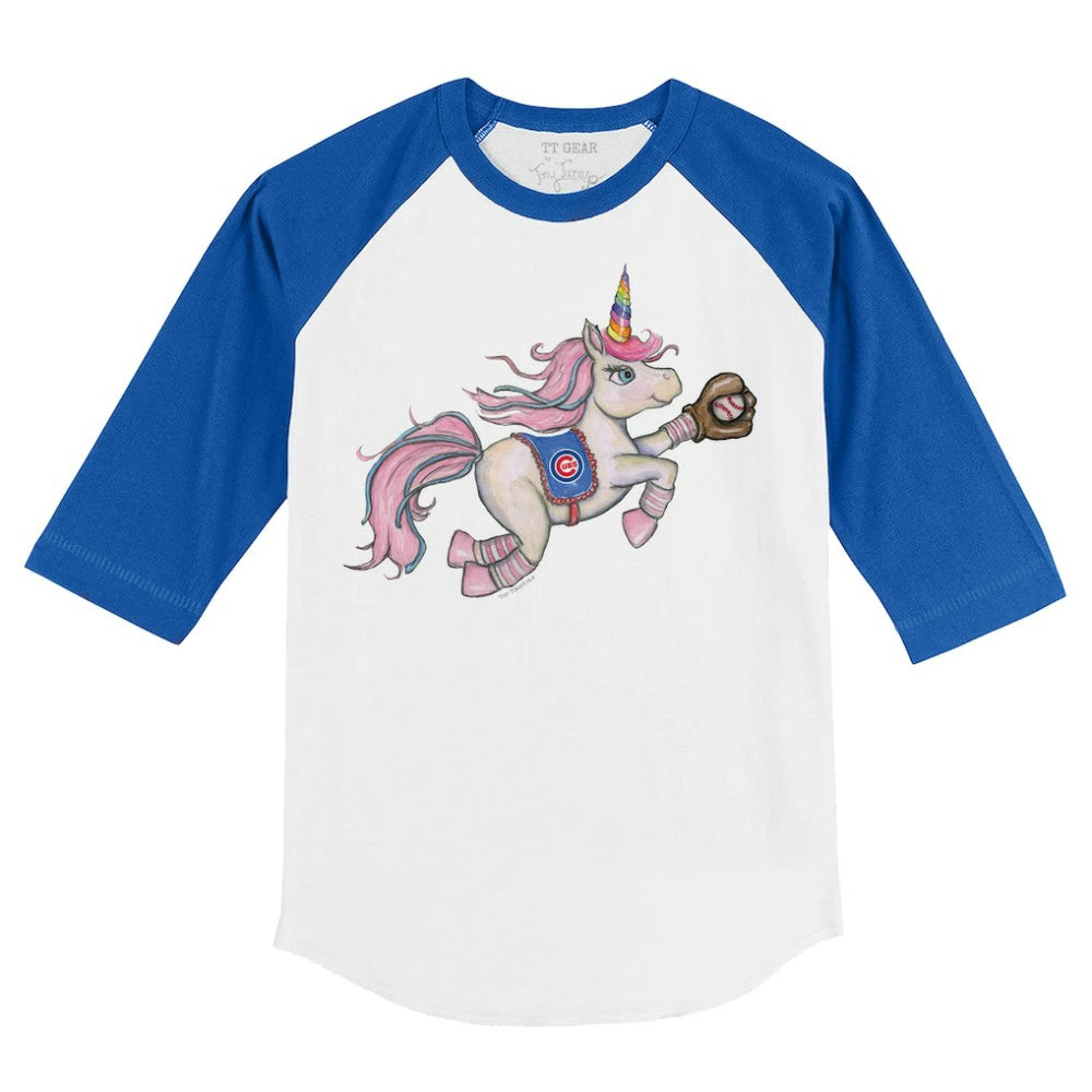 MLB Chicago Cubs Tiny Turnip Youth Unicorn 3/4-Sleeve Raglan T-Shirt
