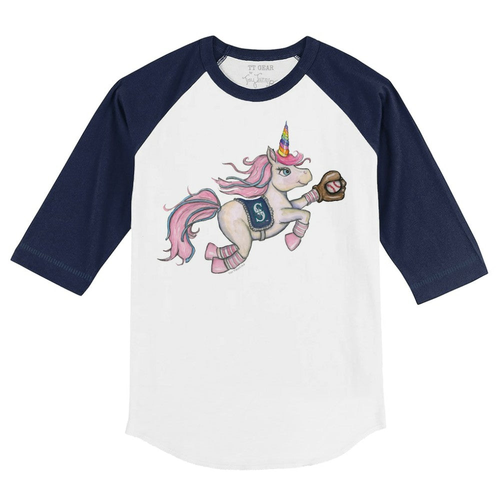 MLB Seattle Mariners Tiny Turnip Youth Unicorn 3/4-Sleeve Raglan T-Shirt