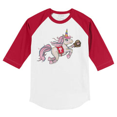 MLB Philadelphia Phillies Tiny Turnip Youth Unicorn 3/4-Sleeve Raglan T-Shirt
