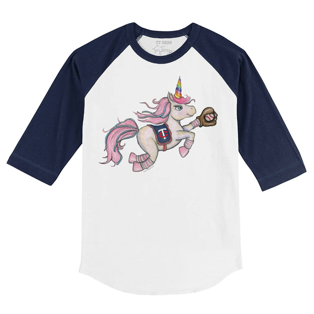 MLB Minnesota Twins Tiny Turnip Youth Unicorn 3/4-Sleeve Raglan T-Shirt